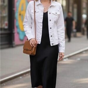 Lucky Brand Tomboy Trucker White Denim Jean Jacket EUC Size Medium